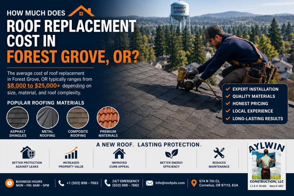 How much does roof replacement cost in Forest Grove, Oregon