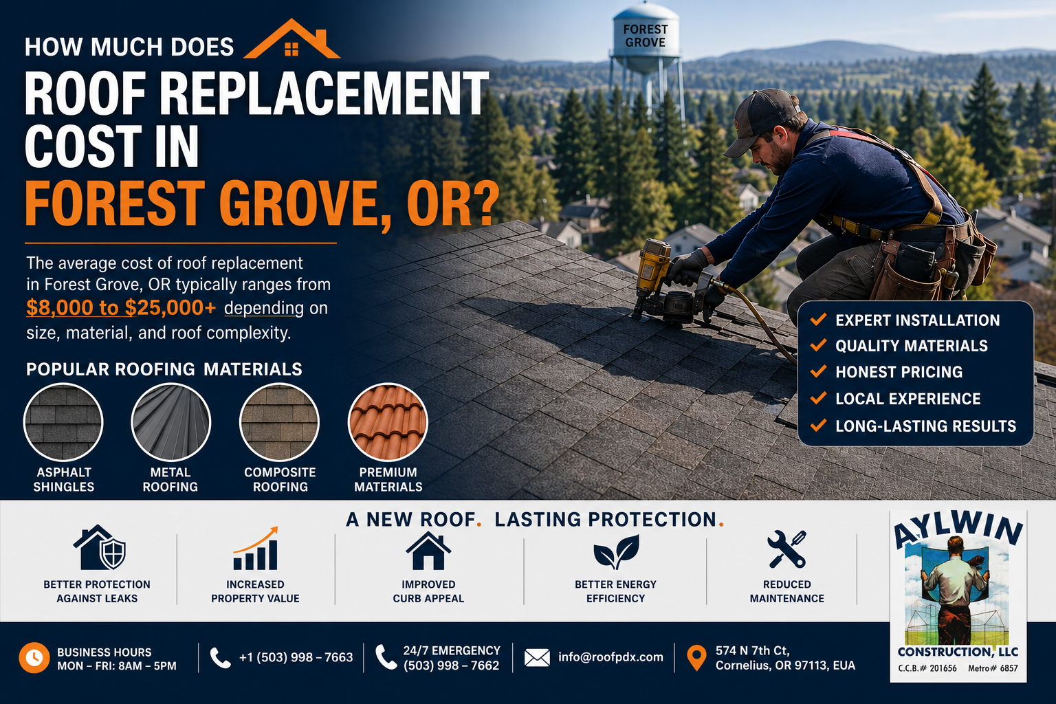 How much does roof replacement cost in Forest Grove, Oregon